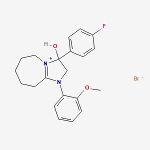 3-(4-fluorophenyl)-3-hydroxy-1-(2-methoxyphenyl)-3,5,6,7,8,9-hexahydro-2H-imidazo[1,2-a]azepin-1-ium bromide