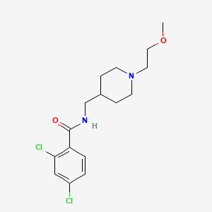 molecular formula C16H22Cl2N2O2 B2680401 2,4-dichloro-N-((1-(2-methoxyethyl)piperidin-4-yl)methyl)benzamide CAS No. 954077-18-0