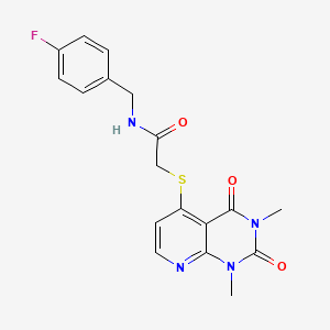 2-(1,3-dimethyl-2,4-dioxopyrido[2,3-d]pyrimidin-5-yl)sulfanyl-N-[(4-fluorophenyl)methyl]acetamide