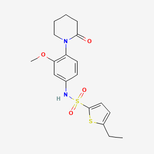 molecular formula C18H22N2O4S2 B2680405 5-ethyl-N-(3-methoxy-4-(2-oxopiperidin-1-yl)phenyl)thiophene-2-sulfonamide CAS No. 941945-12-6