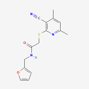 Acetamide, 2-[(3-cyano-4,6-dimethyl-2-pyridinyl)thio]-N-(2-furanylmethyl)-