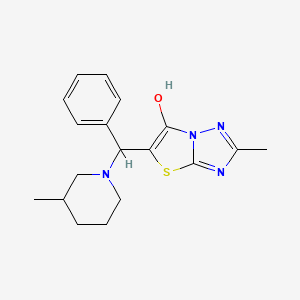 molecular formula C18H22N4OS B2680408 2-Methyl-5-((3-methylpiperidin-1-yl)(phenyl)methyl)thiazolo[3,2-b][1,2,4]triazol-6-ol CAS No. 851808-95-2