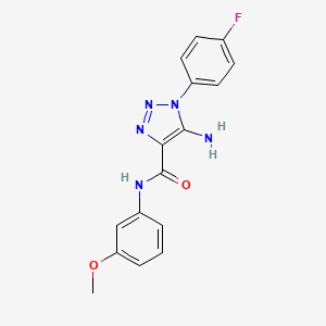 molecular formula C16H14FN5O2 B2680409 5-amino-1-(4-fluorophenyl)-N-(3-methoxyphenyl)-1H-1,2,3-triazole-4-carboxamide CAS No. 950229-27-3