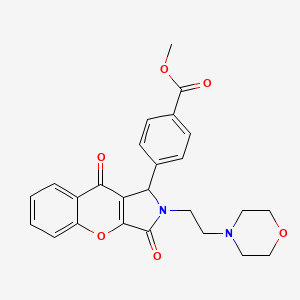 molecular formula C25H24N2O6 B2680411 methyl 4-[2-(2-morpholin-4-ylethyl)-3,9-dioxo-1H-chromeno[2,3-c]pyrrol-1-yl]benzoate CAS No. 634573-84-5