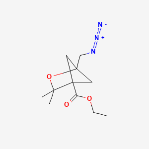 molecular formula C11H17N3O3 B2680414 乙酸乙酯 1-(叠氮甲基)-3,3-二甲基-2-氧杂双环[2.1.1]己烷-4-羧酸酯 CAS No. 2229261-01-0