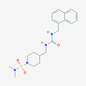 molecular formula C20H28N4O3S B2680418 N,N-dimethyl-4-((3-(naphthalen-1-ylmethyl)ureido)methyl)piperidine-1-sulfonamide CAS No. 2034282-93-2