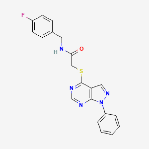 molecular formula C20H16FN5OS B2680423 N-[(4-fluorophenyl)methyl]-2-(1-phenylpyrazolo[3,4-d]pyrimidin-4-yl)sulfanylacetamide CAS No. 872856-67-2