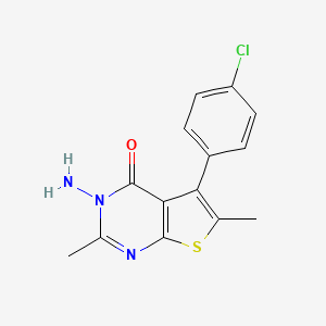 3-Amino-5-(4-chlorophenyl)-2,6-dimethylthieno[2,3-d]pyrimidin-4-one