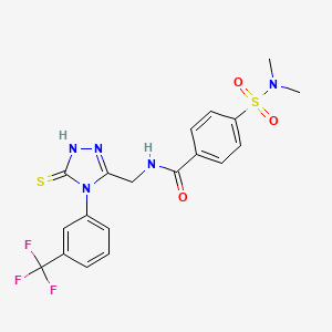 molecular formula C19H18F3N5O3S2 B2680432 4-(dimethylsulfamoyl)-N-[[5-sulfanylidene-4-[3-(trifluoromethyl)phenyl]-1H-1,2,4-triazol-3-yl]methyl]benzamide CAS No. 391888-35-0