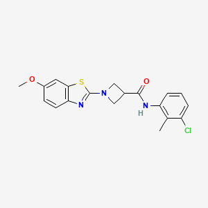 molecular formula C19H18ClN3O2S B2680434 N-(3-氯-2-甲基苯基)-1-(6-甲氧基苯并[d]噻唑-2-基)氮杂环丁烷-3-甲酰胺 CAS No. 1286711-28-1