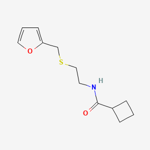 N-[2-(furan-2-ylmethylsulfanyl)ethyl]cyclobutanecarboxamide