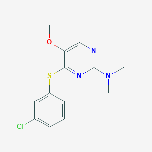 N-{4-[(3-chlorophenyl)sulfanyl]-5-methoxy-2-pyrimidinyl}-N,N-dimethylamine