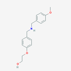 molecular formula C17H21NO3 B268045 2-(4-{[(4-Methoxybenzyl)amino]methyl}phenoxy)ethanol 