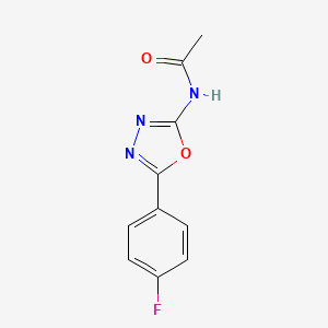 molecular formula C10H8FN3O2 B2680452 N-(5-(4-氟苯基)-1,3,4-噁二唑-2-基)乙酰胺 CAS No. 147728-36-7
