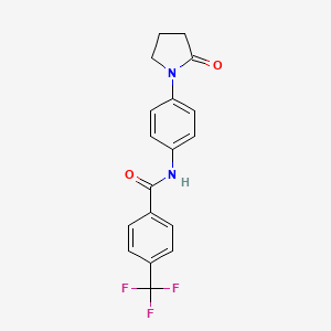 molecular formula C18H15F3N2O2 B2680463 N-(4-(2-氧代吡咯啉-1-基)苯基)-4-(三氟甲基)苯甲酰胺 CAS No. 941956-80-5