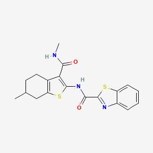 molecular formula C19H19N3O2S2 B2680464 N-(6-methyl-3-(methylcarbamoyl)-4,5,6,7-tetrahydrobenzo[b]thiophen-2-yl)benzo[d]thiazole-2-carboxamide CAS No. 868965-50-8