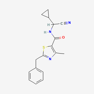 molecular formula C17H17N3OS B2680469 2-benzyl-N-[cyano(cyclopropyl)methyl]-4-methyl-1,3-thiazole-5-carboxamide CAS No. 1333670-59-9