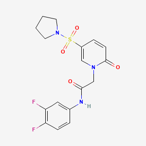 molecular formula C17H17F2N3O4S B2680476 N-(3,4-difluorophenyl)-2-(2-oxo-5-pyrrolidin-1-ylsulfonylpyridin-1-yl)acetamide CAS No. 949647-26-1