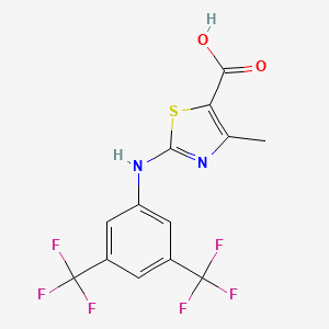 molecular formula C13H8F6N2O2S B2680480 2-((3,5-双(三氟甲基)苯基)氨基)-4-甲基-1,3-噻唑-5-羧酸 CAS No. 1797782-24-1
