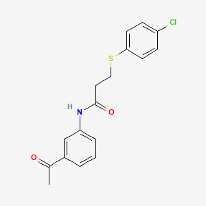 molecular formula C17H16ClNO2S B2680483 N-(3-乙酰苯基)-3-[(4-氯苯基)硫基]丙酰胺 CAS No. 533921-47-0