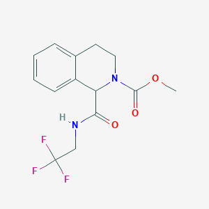 molecular formula C14H15F3N2O3 B2680485 methyl 1-((2,2,2-trifluoroethyl)carbamoyl)-3,4-dihydroisoquinoline-2(1H)-carboxylate CAS No. 1396580-50-9