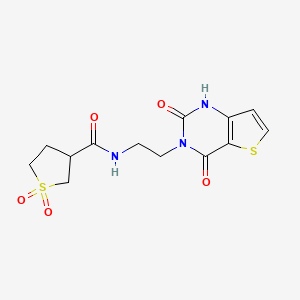molecular formula C13H15N3O5S2 B2680487 N-(2-(2,4-dioxo-1,2-dihydrothieno[3,2-d]pyrimidin-3(4H)-yl)ethyl)tetrahydrothiophene-3-carboxamide 1,1-dioxide CAS No. 1903048-54-3