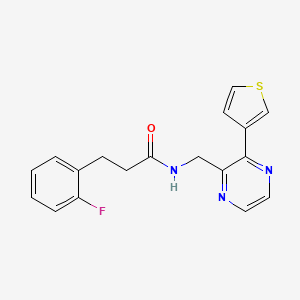 molecular formula C18H16FN3OS B2680488 3-(2-fluorophenyl)-N-((3-(thiophen-3-yl)pyrazin-2-yl)methyl)propanamide CAS No. 2034497-31-7