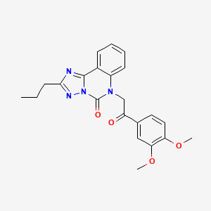 molecular formula C22H22N4O4 B2680489 6-(2-(3,4-dimethoxyphenyl)-2-oxoethyl)-2-propyl-[1,2,4]triazolo[1,5-c]quinazolin-5(6H)-one CAS No. 1358158-18-5