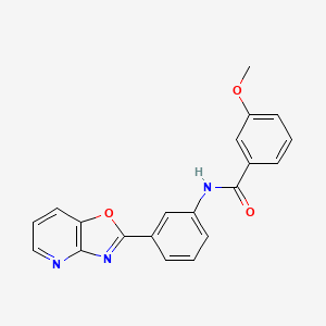 molecular formula C20H15N3O3 B2680490 3-甲氧基-N-[3-([1,3]噁唑并[4,5-b]吡啶-2-基)苯基]苯甲酰胺 CAS No. 314054-29-0