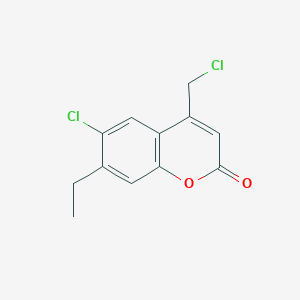 molecular formula C12H10Cl2O2 B2680501 6-chloro-4-(chloromethyl)-7-ethyl-2H-chromen-2-one CAS No. 743452-53-1