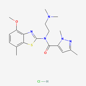 N-(2-(dimethylamino)ethyl)-N-(4-methoxy-7-methylbenzo[d]thiazol-2-yl)-1,3-dimethyl-1H-pyrazole-5-carboxamide hydrochloride