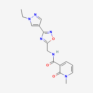 N-((3-(1-ethyl-1H-pyrazol-4-yl)-1,2,4-oxadiazol-5-yl)methyl)-1-methyl-2-oxo-1,2-dihydropyridine-3-carboxamide