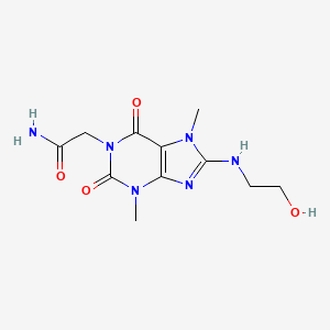 2-(8-((2-hydroxyethyl)amino)-3,7-dimethyl-2,6-dioxo-2,3,6,7-tetrahydro-1H-purin-1-yl)acetamide