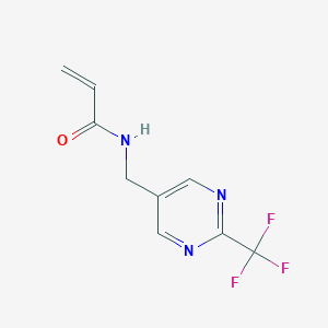 molecular formula C9H8F3N3O B2680525 N-[[2-(Trifluoromethyl)pyrimidin-5-yl]methyl]prop-2-enamide CAS No. 2196443-70-4