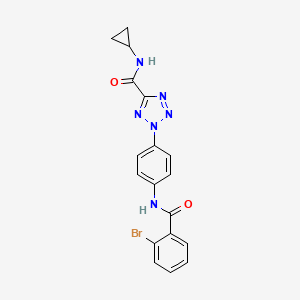molecular formula C18H15BrN6O2 B2680529 2-(4-(2-bromobenzamido)phenyl)-N-cyclopropyl-2H-tetrazole-5-carboxamide CAS No. 1396767-62-6