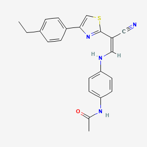 (Z)-N-(4-((2-cyano-2-(4-(4-ethylphenyl)thiazol-2-yl)vinyl)amino)phenyl)acetamide