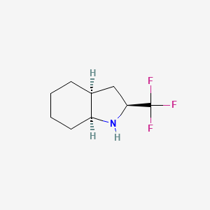 molecular formula C9H14F3N B2680543 (2S,3As,7aS)-2-(trifluoromethyl)-2,3,3a,4,5,6,7,7a-octahydro-1H-indole CAS No. 2165709-92-0