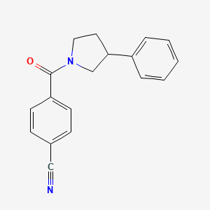 molecular formula C18H16N2O B2680549 4-(3-Phenylpyrrolidine-1-carbonyl)benzonitrile CAS No. 1210952-39-8