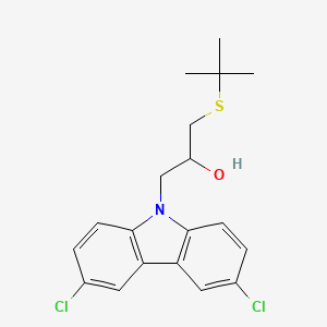molecular formula C19H21Cl2NOS B2680559 1-(叔丁基硫)-3-(3,6-二氯-9H-咔唑并[9-yl]基)丙醇-2-醇 CAS No. 324773-53-7