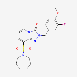 N-(1,3-benzodioxol-5-ylmethyl)-3-{[5-(3-fluorophenyl)pyrimidin-2-yl]amino}benzamide