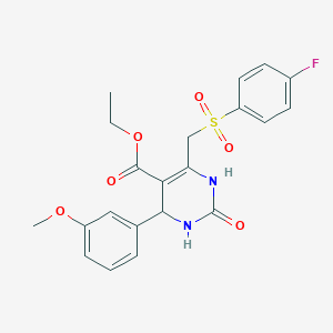Ethyl 6-{[(4-fluorophenyl)sulfonyl]methyl}-4-(3-methoxyphenyl)-2-oxo-1,2,3,4-tetrahydropyrimidine-5-carboxylate