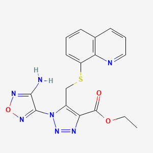 ethyl 1-(4-amino-1,2,5-oxadiazol-3-yl)-5-[(8-quinolylsulfanyl)methyl]-1H-1,2,3-triazole-4-carboxylate