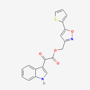(5-(thiophen-2-yl)isoxazol-3-yl)methyl 2-(1H-indol-3-yl)-2-oxoacetate