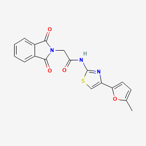 molecular formula C18H13N3O4S B2680585 2-(1,3-dioxoisoindolin-2-yl)-N-(4-(5-methylfuran-2-yl)thiazol-2-yl)acetamide CAS No. 394227-72-6