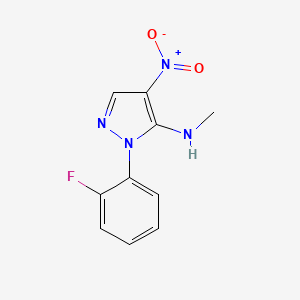 molecular formula C10H9FN4O2 B2680586 1-(2-氟苯基)-N-甲基-4-硝基-1H-吡唑-5-胺 CAS No. 318238-11-8