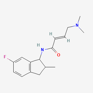 molecular formula C16H21FN2O B2680599 (E)-4-(Dimethylamino)-N-(6-fluoro-2-methyl-2,3-dihydro-1H-inden-1-yl)but-2-enamide CAS No. 2411324-40-6