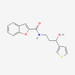 N-(3-hydroxy-3-(thiophen-3-yl)propyl)benzofuran-2-carboxamide