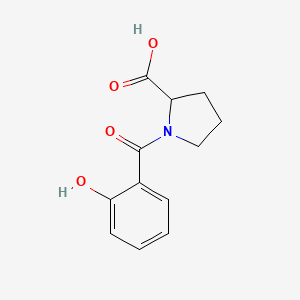 molecular formula C12H13NO4 B2680604 1-(2-羟基苯甲酰)吡咯烷-2-甲酸 CAS No. 70491-02-0