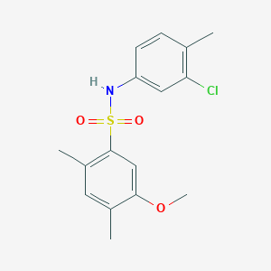 molecular formula C16H18ClNO3S B2680613 N-(3-chloro-4-methylphenyl)-5-methoxy-2,4-dimethylbenzene-1-sulfonamide CAS No. 2415462-34-7