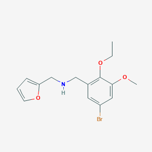 molecular formula C15H18BrNO3 B268062 N-(5-bromo-2-ethoxy-3-methoxybenzyl)-N-(2-furylmethyl)amine 